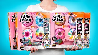 Otwórz, ozdób i rozgnieć - Smash Poopsie Slime Donuts - DUŻY zestaw! 🍩
