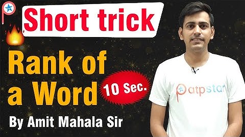 Rank of word Trick |Permutation & Combination | ATP STAR| By Amit sir