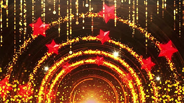 Red gold particle dynamic stage background video material
