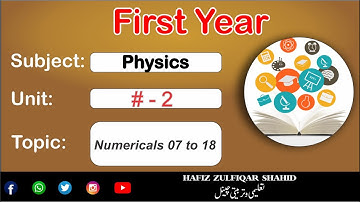 Inter Part-1 Physics Unit 02{Numerical} 2.7 - 2.18  Vectors And Equilibrium   #hafizzulfiqarshahid
