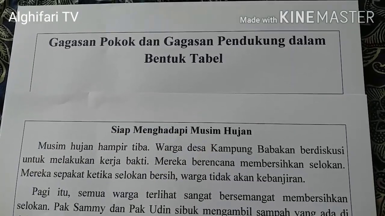 Bentuk struktur kalimat yang memiliki gagasan pokok dan gagasan pendukung disebut