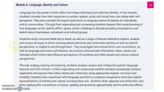 Module A  Language, Identity and Culture Seminar
