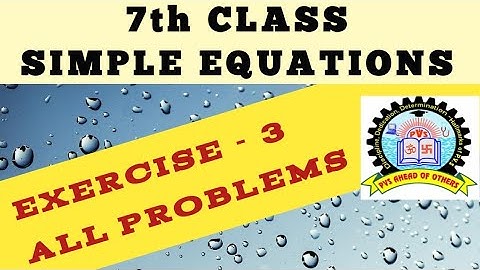 7th Class Maths Simple Equations Exercise 3 in Telugu