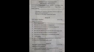 BBS 1st year ||2079 TU question paper of Principle of management