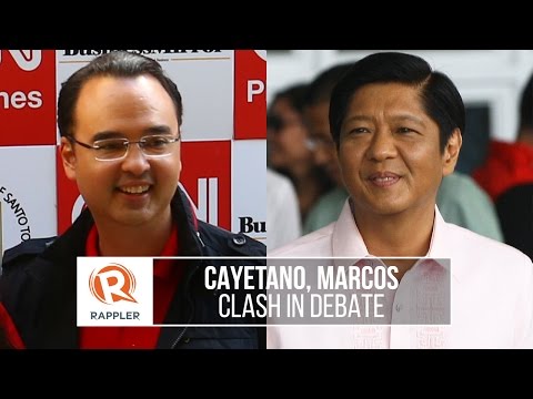 Cayetano, Marcos clash in debate