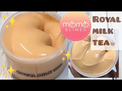 【ASMR】とろとろのRoyal Milk Teaで遊ぶ【Momo Slimes】【海外スライム】