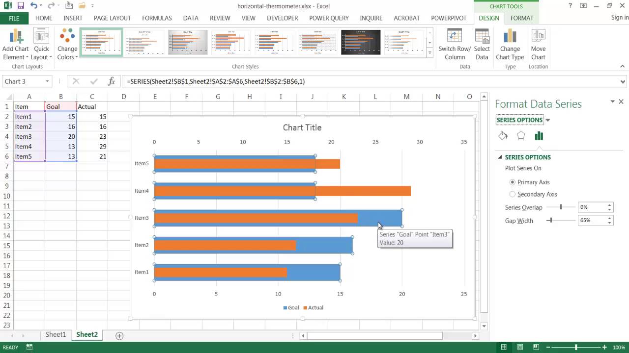 How To Create A Thermometer Chart In Excel 2010