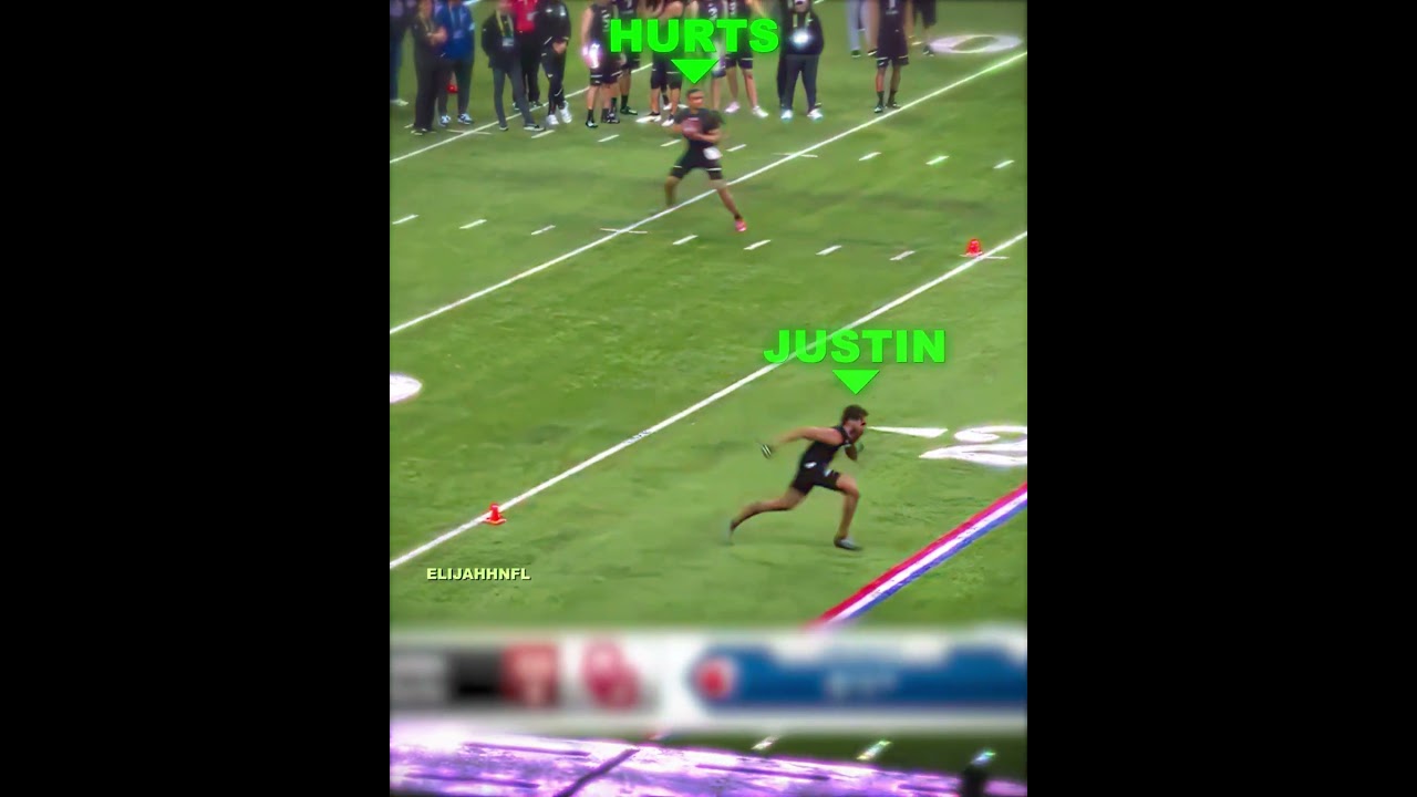 Jalen Hurts & Justin Jefferson at the NFL Combine🔥 #nfl #footballshorts