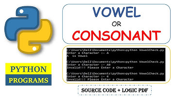 Python Program to Check Character is Vowel or Consonant