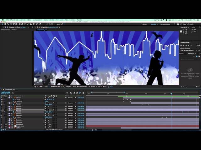 Miniatura: 05 Animacion escala, posicion, opacidad, desenfoque movimiento en After Effects