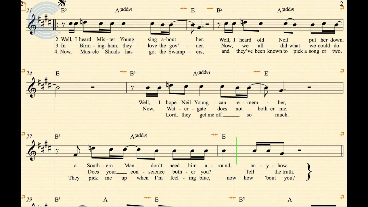baritone sax sweet home alabama lynyrd skynyrd sheet music lynyrd skynyrd sheet music