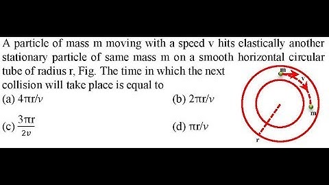 A particle of mass m moving with a speed v hits elastically another stationary particle