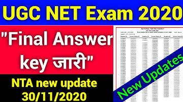 UGC NET exam final answer key 30/11/2020