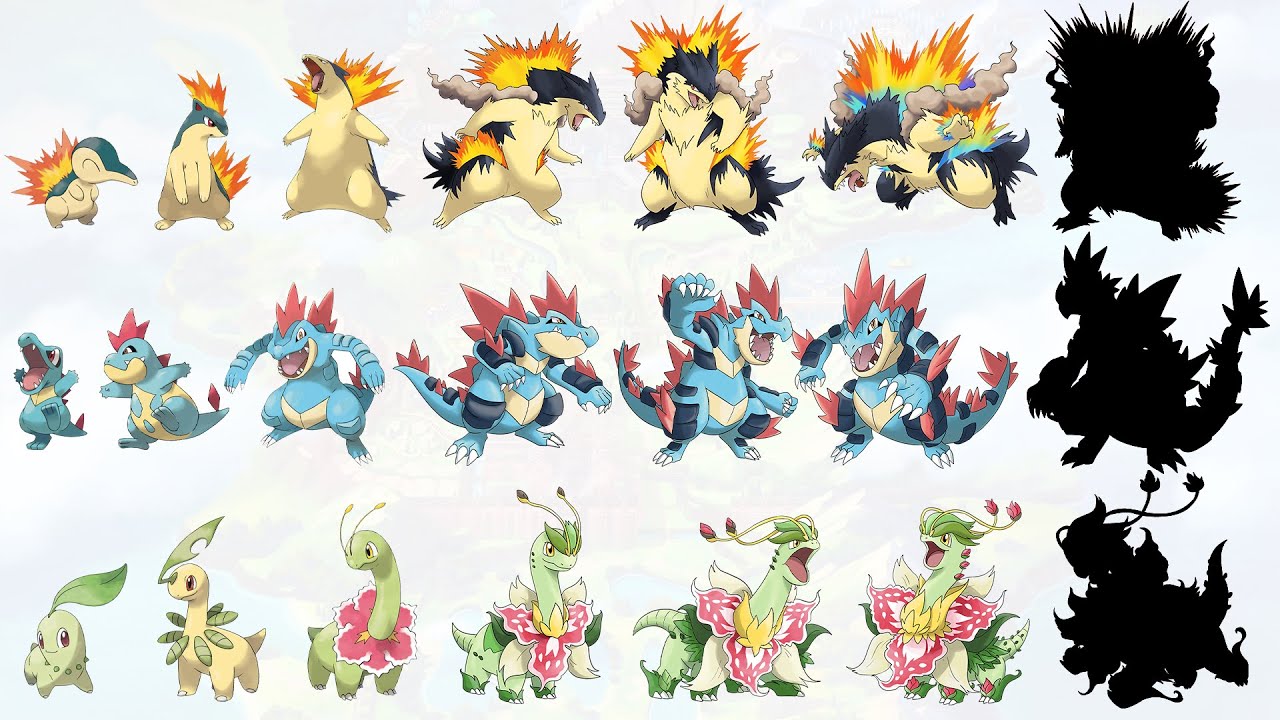 The Ultimate Gen 2 Starters Pokemon (Johto) - YouTube