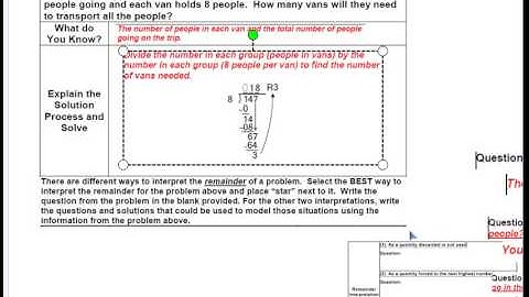 Balloon Problem, Scaffolding division, Interpreting the remainder part a and B video lesson