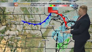 Sunshine to begin the weekend; tracking light snowfall Saturday night into Sunday