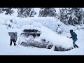 WINTER STORM Camping in a Car! | Blizzard Survival in the Mountains