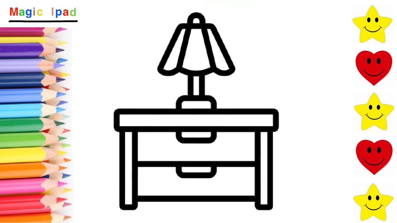 Como dibujar una MESITA DE NOCHE | dibujos niños 💓⭐ How to draw a BEDSIDE  TABLE | drawings for kids - YouTube