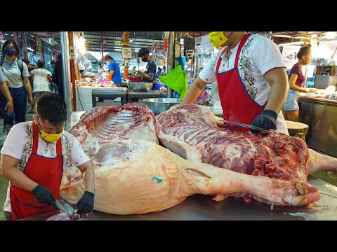 The Ultimate Knife Skills - Butcher Entire Pig Cutting Skills - How To Butcher A Pig Sharp Knife