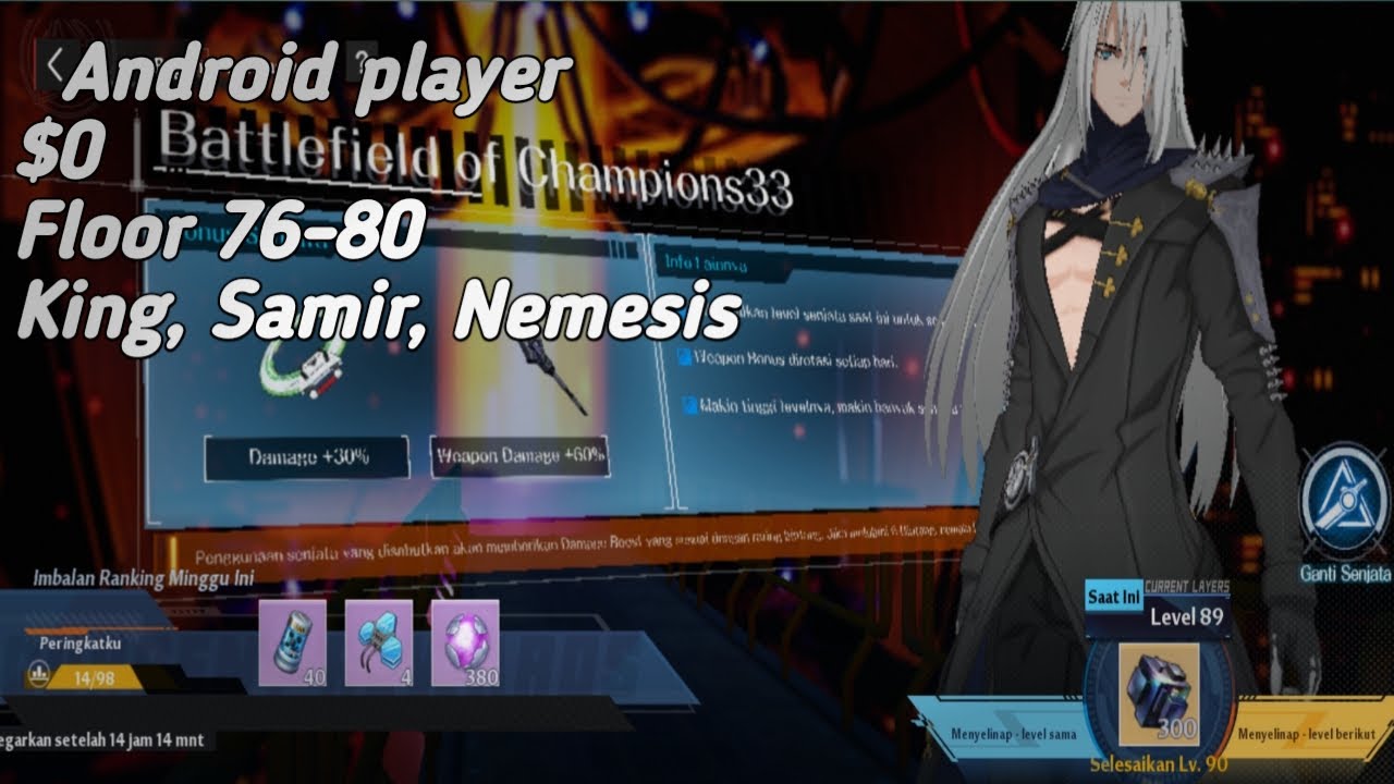 [Android] Bygone phantasm floor 76-80 | Tower of fantasy f2p King A3, Samir A1, Nemesis