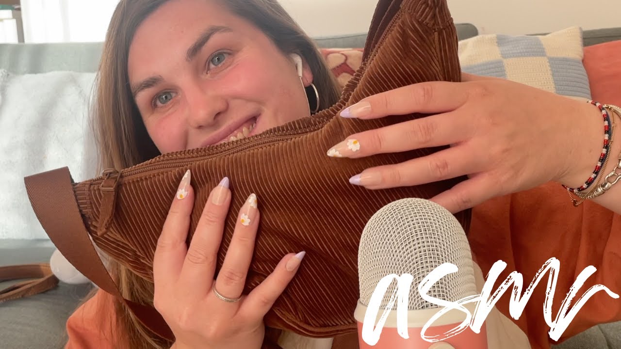 ASMR 🤎 Purse Collection 👜 (fabric scratching, leather tapping & what's in my bag)