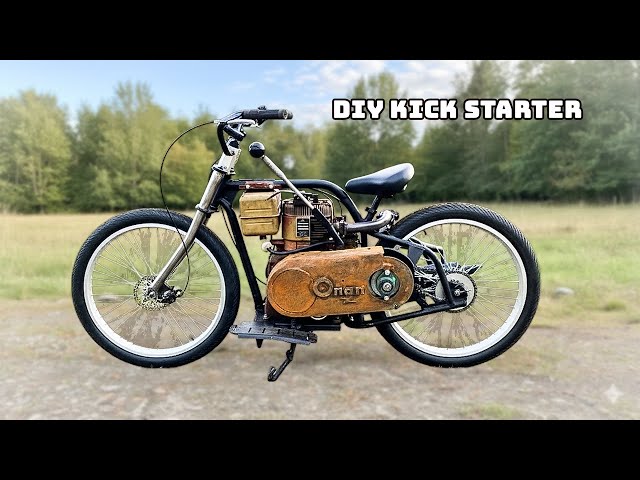 electric start motorized bicycle Kit Bike Engine Kit Single Cylinder 49CC 4-Stroke 142F Air-Cooled System w/Double Chain Drive Fits Normal 28 V Frame Bike and 26 ATV Bike (US Stock) : Automotive assist e Electric Start Motorized Bike