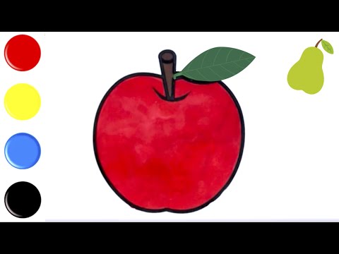 تفاح -كمثرى تعلم الرسم - تعلم الألوان - تعلم الحيوانات - تعلم اللغة الإنجليزية