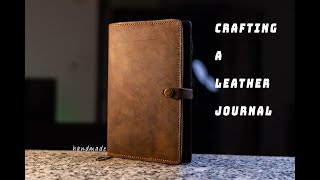 Making a leather journal // ASMR // Handmade