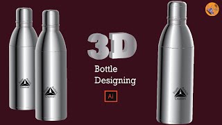 3D Water bottle drawing in illustrator in very easy process
