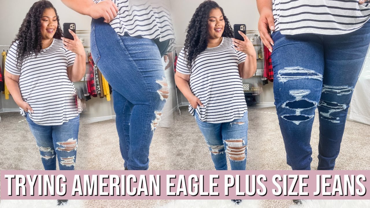 PLUS SIZE DENIM TRY ON HAUL ft. AMERICAN EAGLE! 