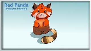 Red Panda Timelapse - Drawing with iPad Pro on Procreate
