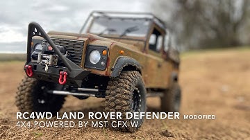 RC4WD Land Rover Defender rally tuned powered by MST CFX-W short course run onboard #rc #landrover