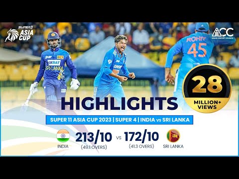 Super11 Asia Cup 2023 | Super 4 | India Vs Sri Lanka | Highlights