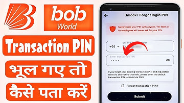 BOB World Transaction PIN Kaise Pata Kare 2023 | How to Forgot/Reset Transaction PIN in BOB World