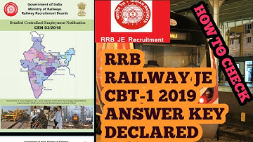 #rrbrailwayjecbt1answerkey2019 rrb railway je 2019 answer key 2019 declared how to check