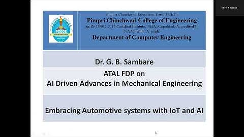AICTE FDP l AI-Driven Advances in Mechanical Engineering l Session 8 l Dr. Govinda B. Sambare
