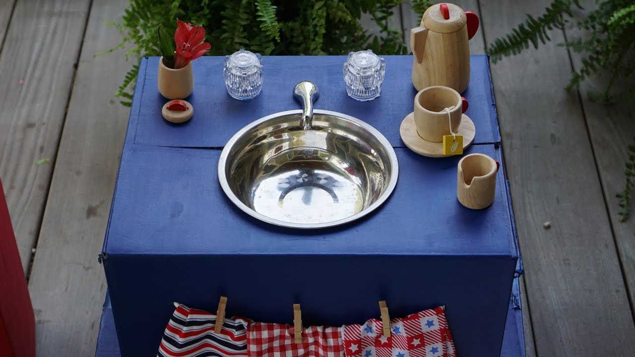 cute stone play kitchen sink