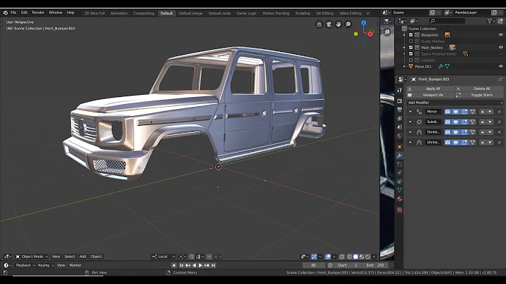 How to model 3D Cars In Blender 2.8 Mercedes G Wagon PART 12