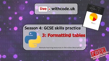 Pies [3 / 5]: Live.withcode.uk S4 E3: String formatting and tables
