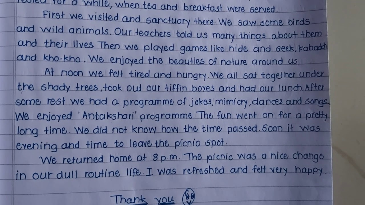 narrative essay on school picnic