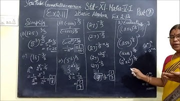 11th Maths [Part-7] Ex-2.11 SUM 1,2 E.M-T.M 2.Basic Algebra Gomathi dharmarajan BASIC ALGEBRA