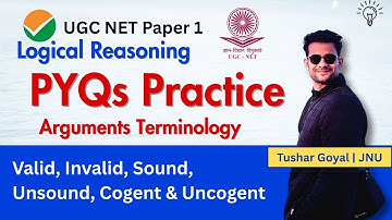 6.2b PYQs Practice Argument Terminology | Inductive and Deductive Reasoning  UGC NET Paper 1