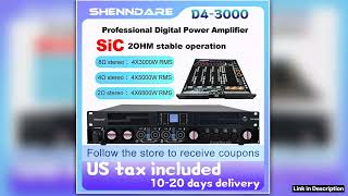Shenndare D43000 2Ohm Stable Working 4X6800W 2Ohm Professional Digital Audio Power Amplifier Dj Sub