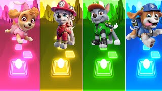 Skye 🆚 Marshall 🆚 Rocky 🆚 Wheeler :Tiles Hop 🎶 Paw Patrol New Episode