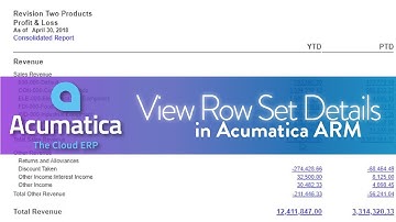 Viewing Row Set Details on a Report in Acumatica ARM