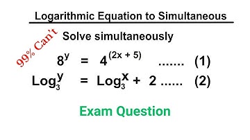 Logarithmic Equation That Leads to Simultaneous Linear Equations | Step-by-Step Solution #math