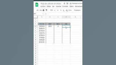 #shorts Extaer día , mes y año de Fechas en Google Sheets