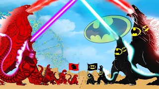 Evolution of BATMAN GODZILLA vs Evolution of RED SHIN GODZILLA: Atomic Breath | Godzilla Cartoons