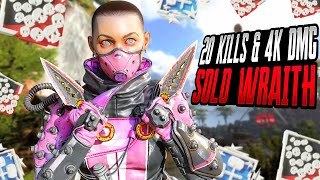 SOLO WRAITH 20 KILLS & 4K DMG WAS INSANE (Apex Legends Gameplay)