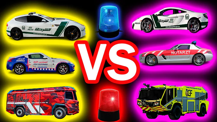 UAE Police Car Siren, Ambulance Siren & Fire Truck Horn Sound Variations in 47 seconds